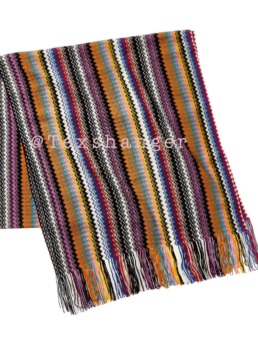 Missoni Wool Chevron Pattern Multicolor Scarf NWT Red Multi